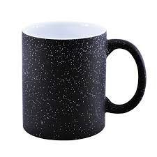 CANECA CERAMICA MAGICA PRETA COM GLITTER 325ML